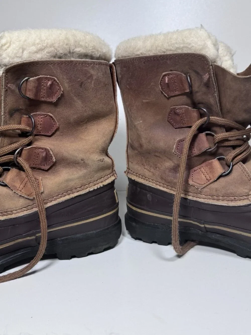 Vintage Sorel Alpine Hand Crafted Snow Boots Canada Made 8 Tan Caribou Leather
